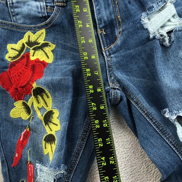 2 Indigo Rein Women Jeans Size 1 Lot Of Two Skinny Leg Embroidered Destroyed Y2K - Picture 13 of 16